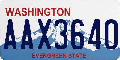 WA license plate AAX3640