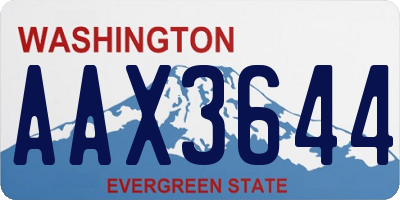 WA license plate AAX3644