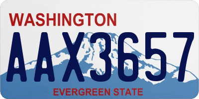 WA license plate AAX3657