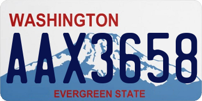 WA license plate AAX3658