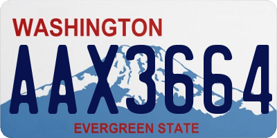 WA license plate AAX3664