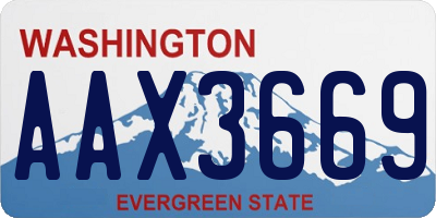 WA license plate AAX3669