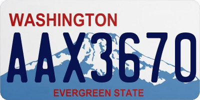 WA license plate AAX3670