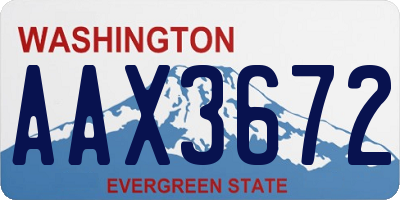 WA license plate AAX3672