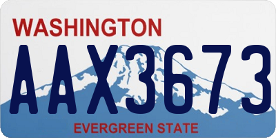 WA license plate AAX3673