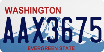 WA license plate AAX3675