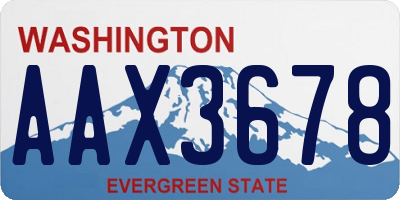 WA license plate AAX3678