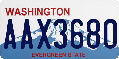 WA license plate AAX3680