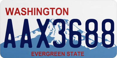 WA license plate AAX3688