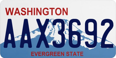 WA license plate AAX3692