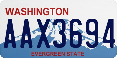 WA license plate AAX3694