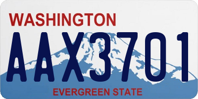 WA license plate AAX3701