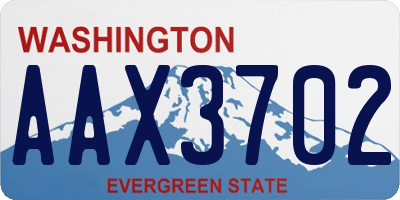WA license plate AAX3702