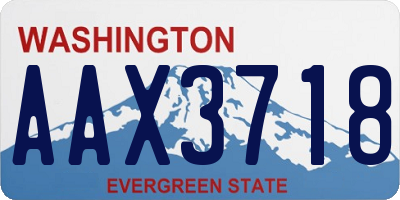 WA license plate AAX3718