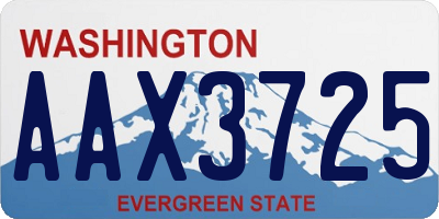WA license plate AAX3725