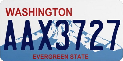 WA license plate AAX3727