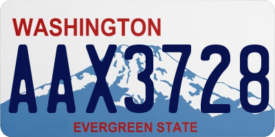 WA license plate AAX3728