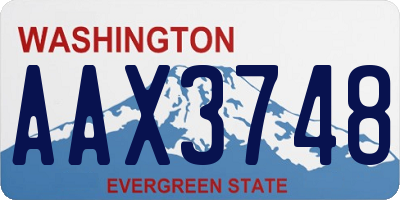 WA license plate AAX3748