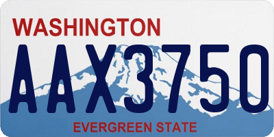 WA license plate AAX3750