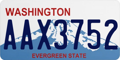 WA license plate AAX3752