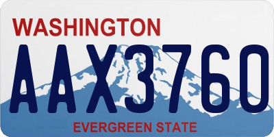 WA license plate AAX3760