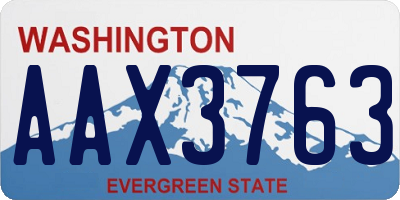 WA license plate AAX3763