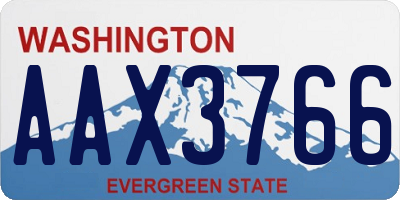 WA license plate AAX3766