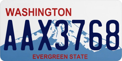 WA license plate AAX3768