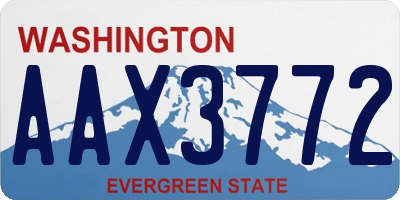 WA license plate AAX3772