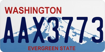 WA license plate AAX3773