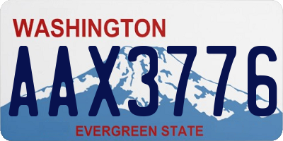 WA license plate AAX3776