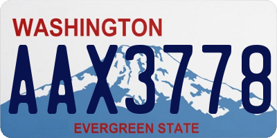 WA license plate AAX3778
