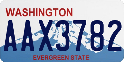 WA license plate AAX3782