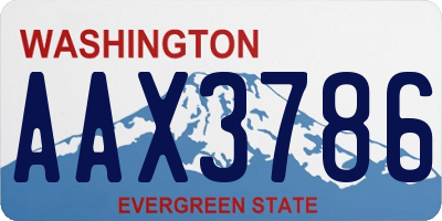 WA license plate AAX3786