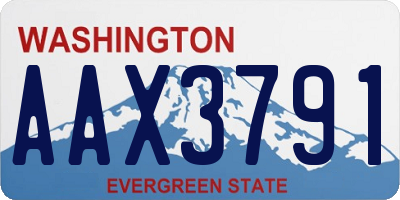 WA license plate AAX3791