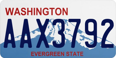 WA license plate AAX3792