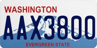 WA license plate AAX3800
