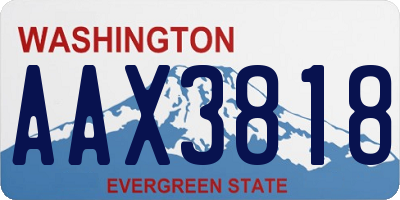 WA license plate AAX3818