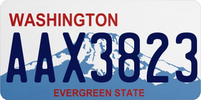 WA license plate AAX3823