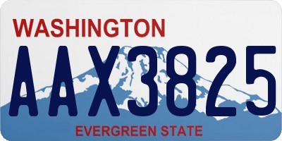 WA license plate AAX3825
