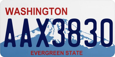 WA license plate AAX3830