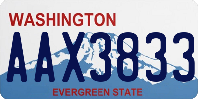WA license plate AAX3833