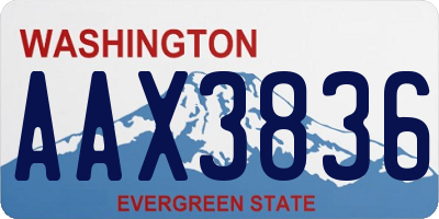 WA license plate AAX3836
