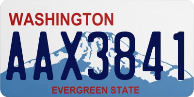 WA license plate AAX3841