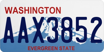 WA license plate AAX3852