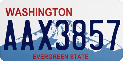 WA license plate AAX3857