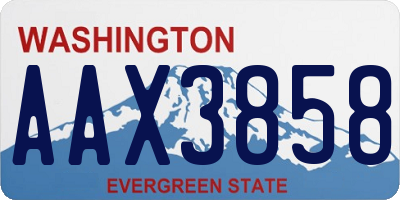 WA license plate AAX3858