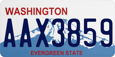 WA license plate AAX3859