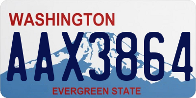 WA license plate AAX3864