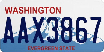 WA license plate AAX3867